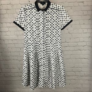DRESS - Jason Wu for Target black and white wheel patterned button up dress.